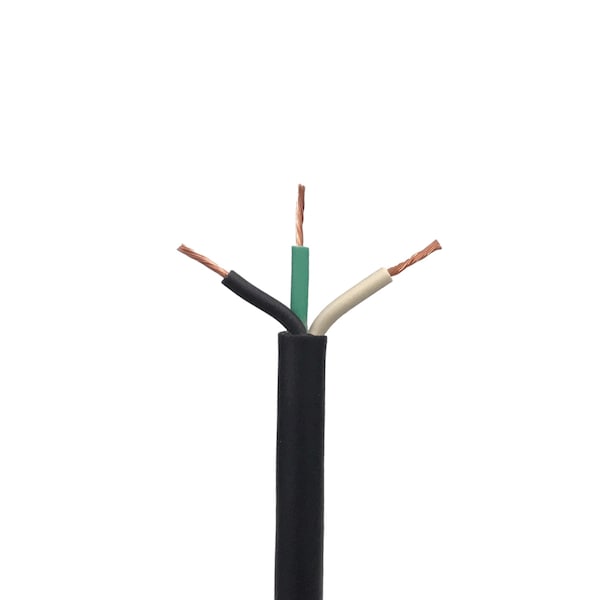 16 AWG SOOW Portable Cord, 3 Conductor 600V Power Cable, EPDM Wires w/CPE Outer Jacket - 10' Length